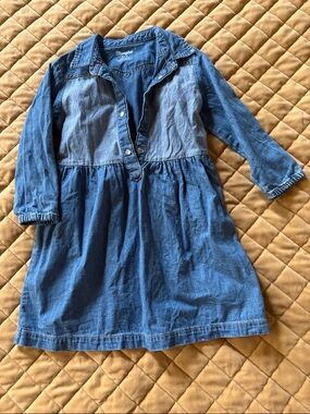 Wrangler Two-Tone Denim Shirt Dress - Blue